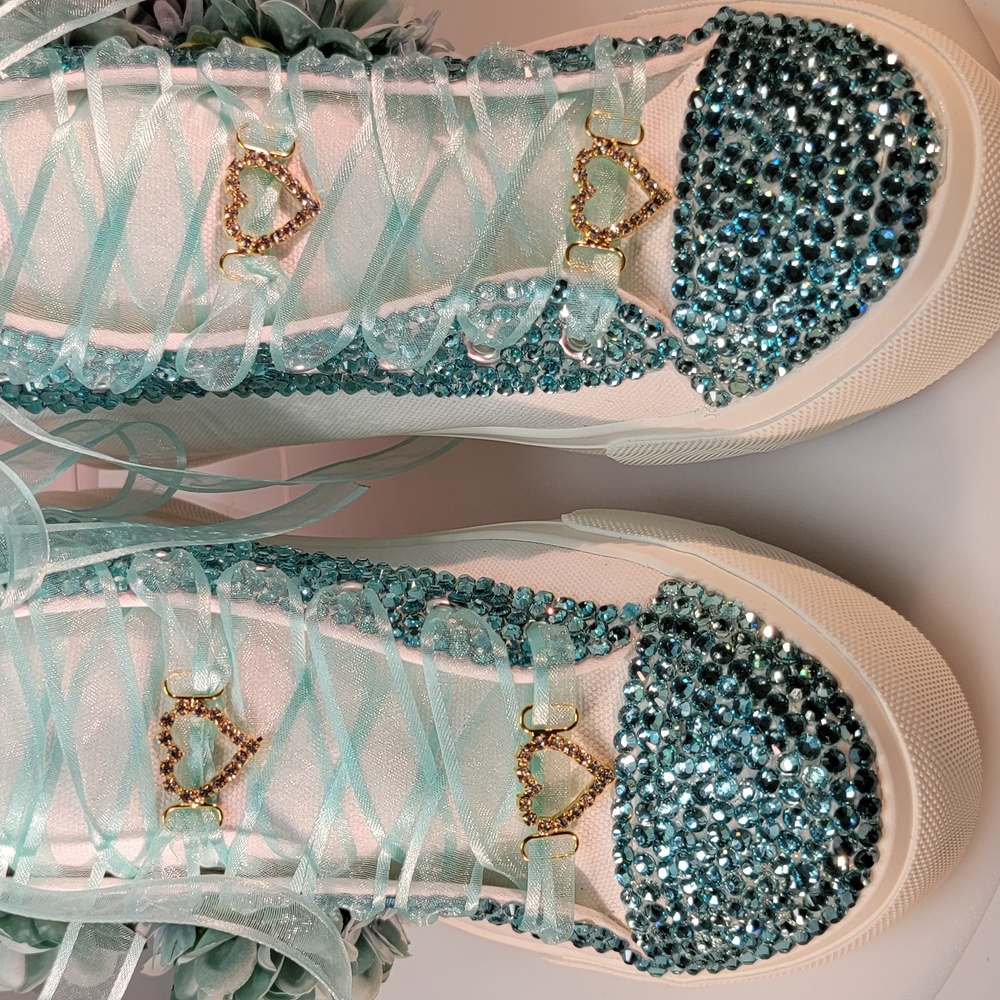 Elegant Crystal Embellished Sneakers